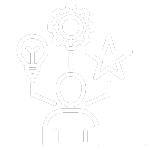 Pictogram mens met ideeën en prestaties